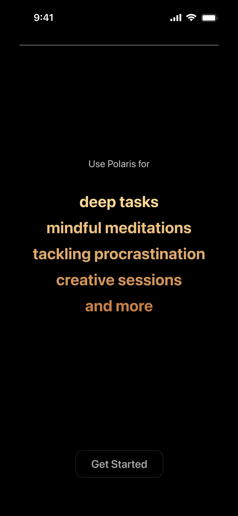 Onboarding Use Cases Screen